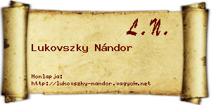 Lukovszky Nándor névjegykártya