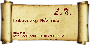 Lukovszky Nándor névjegykártya